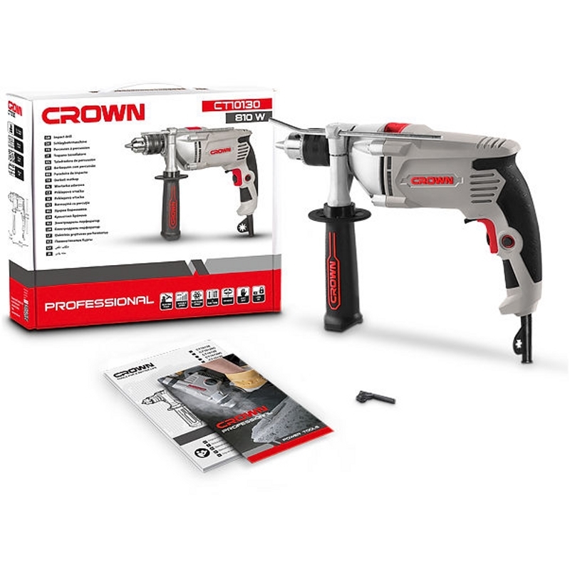 Дрель ударная CROWN CT10130 810 Вт 13мм