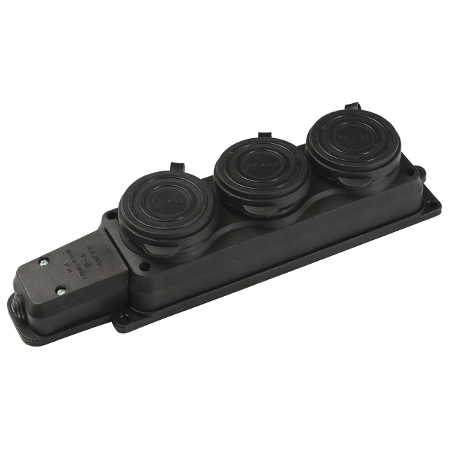 Колодка К-3е-IP44 3гн c заземл каучук