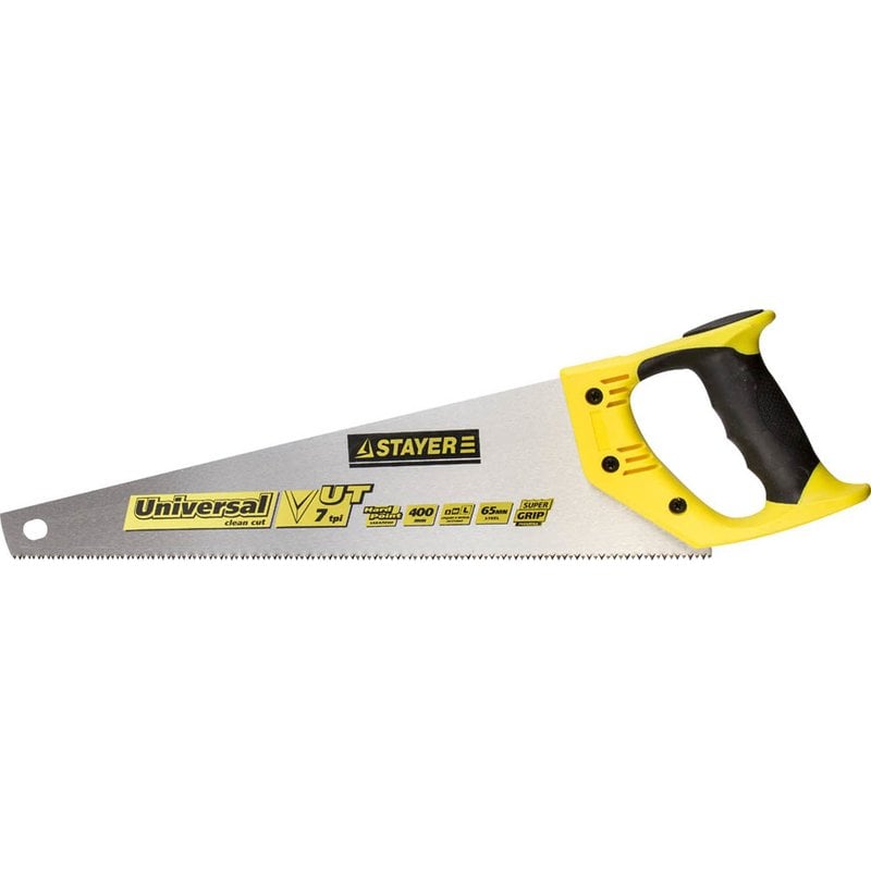 Ножовка STAYER "UNIVERSAL" по дереву, 2-комп.руч. 400 мм  7 TPI 1510-40