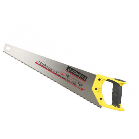Ножовка STAYER "UNIVERSAL" по дереву, пласт.руч. 450 мм  7 TPI  1510-45-01