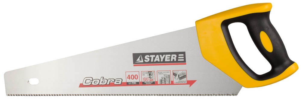 Ножовка STAYER Top Cut п/дер.2-комп пластик.руч. 400 мм  15080-40