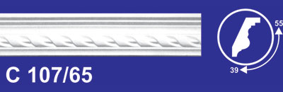 Плинтус потолочный Солид 2 м С 107/65 55х39(45) У