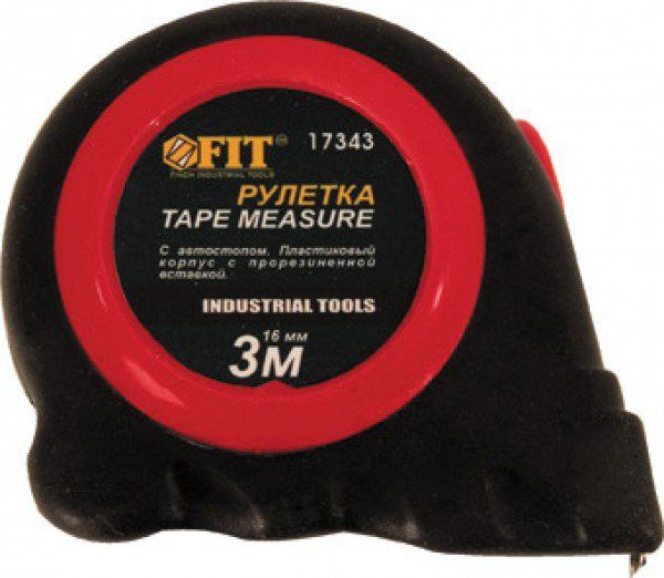 Рулетка автостоп 7,5 м (25 мм) прорез. чер.-крас. корп.  17347