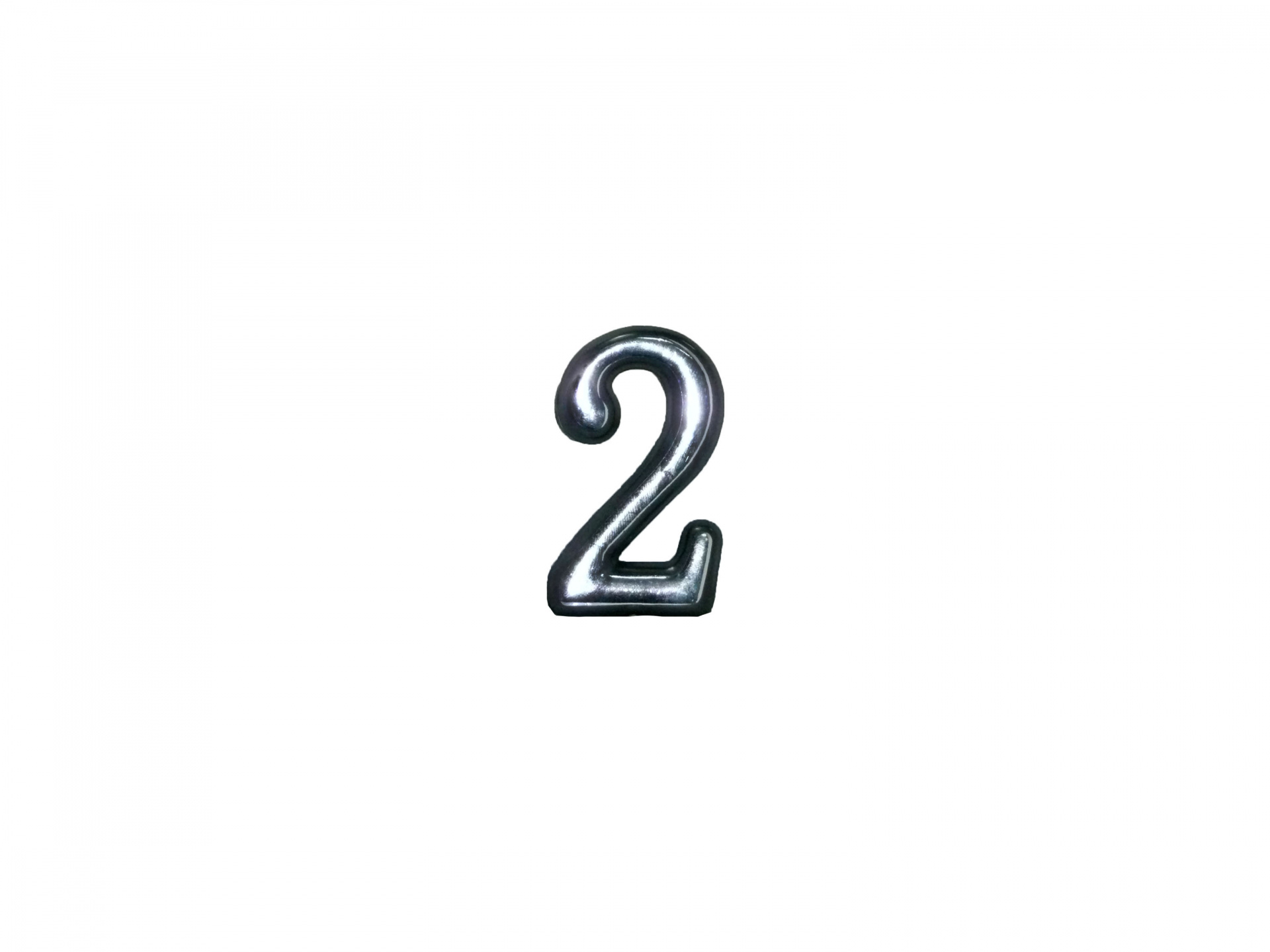 Цифра дверная АЛЛЮР пластик "2" хром