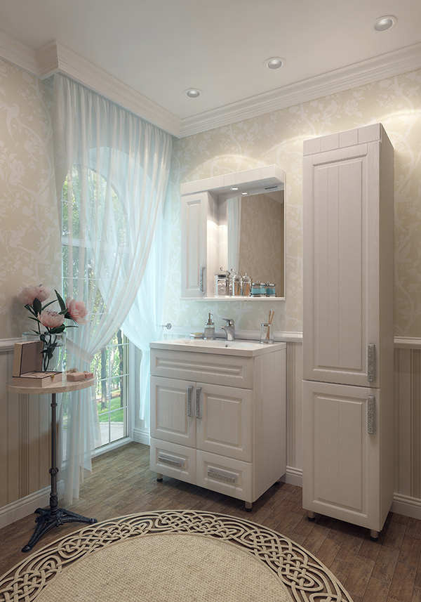 Тумба Paradiz 70 + умывальник Фостер 70 бел