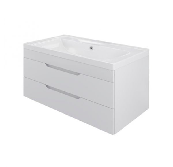 Тумба SOHO Quadro 100/2 + умывальник DEEP 100 подвес