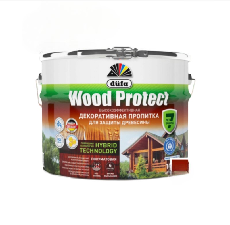 Пропитка декор для древесины Dufa Wood Protect Махагон 9л