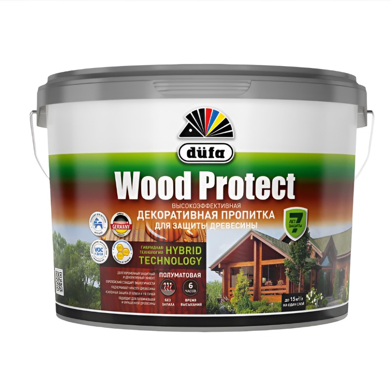 Пропитка декор для древесины Dufa Wood Protect Тик 9л