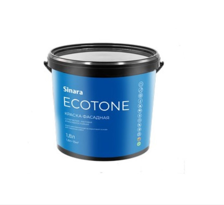 Краска в/д Sinara Ecotone фасадная (База С) 1,8л