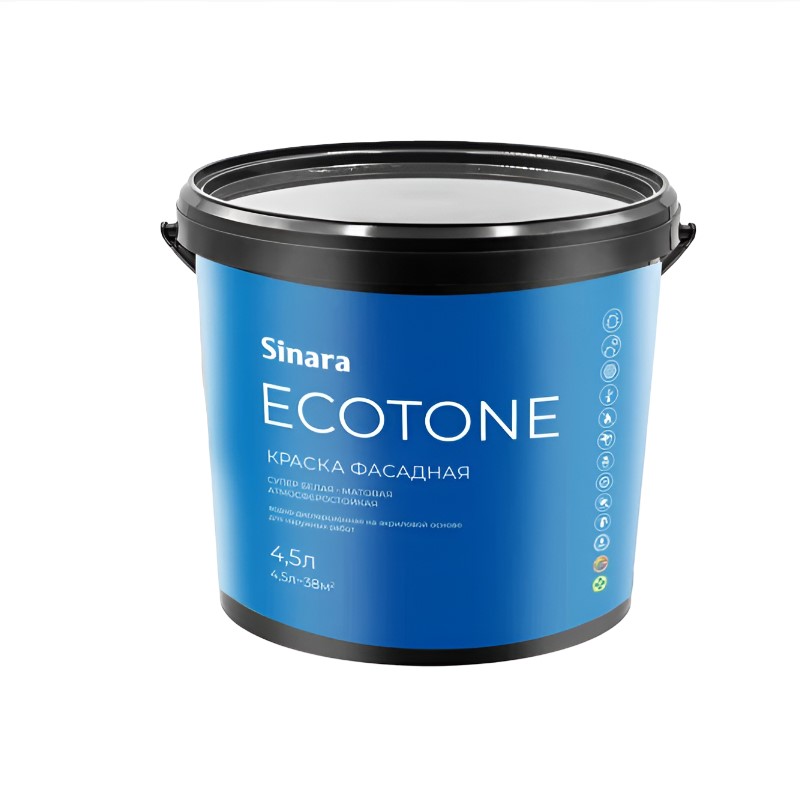 Краска в/д Sinara Ecotone фасадная (База С) 4,5л