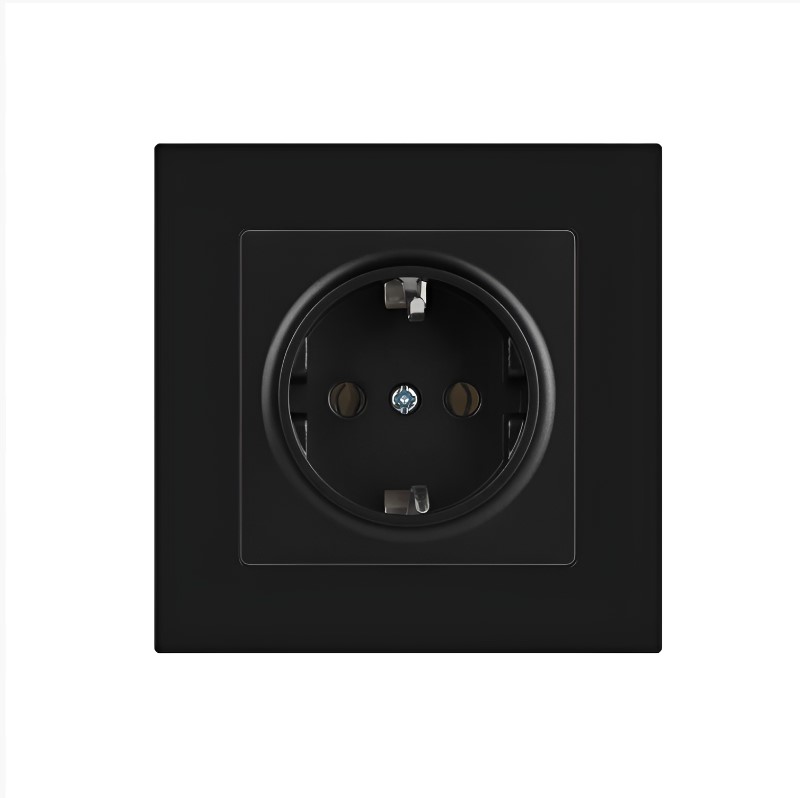 Розетка Intro Accent 2P+E Schuko 16А-250В IP20 СУ антрацит 6-202-05