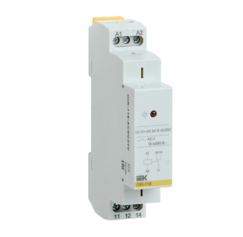 Реле промежуточное модульное OIR 1 контакт 16А 24В АС/DC IEK (OIR-116-FCDC24V)
