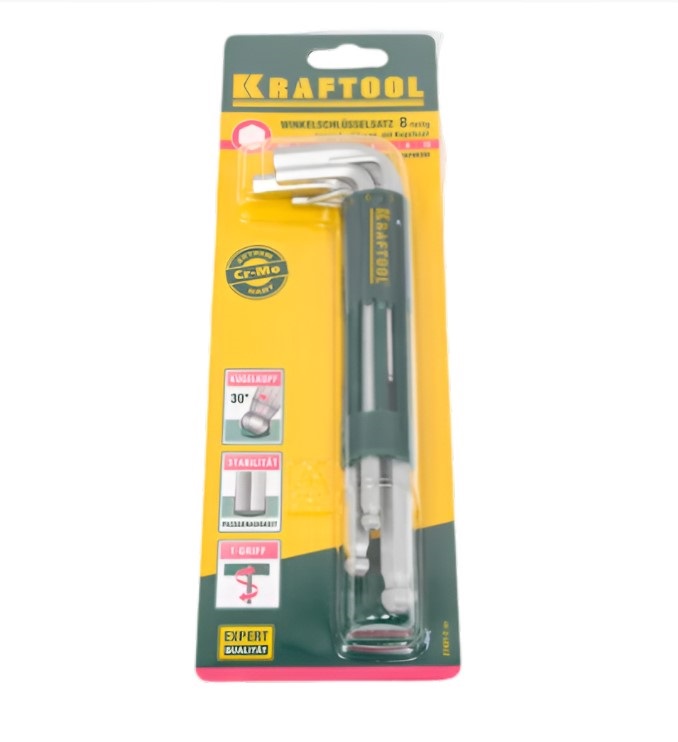 Набор длинных имбусовых ключей KRAFTOOL 8шт.  27431-2_z01