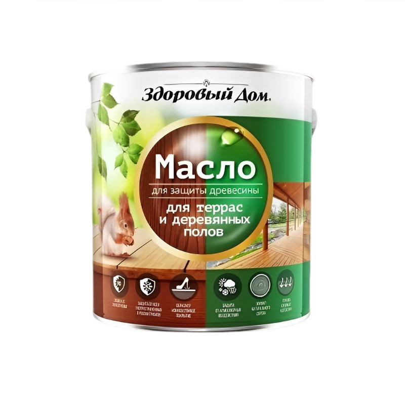 Масло Здоровый Дом для террас и деревянных полов  0,75 л Дуб (0007074)