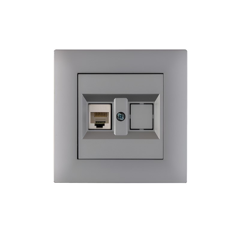 Розетка Karea серебро CAT5+гнездо