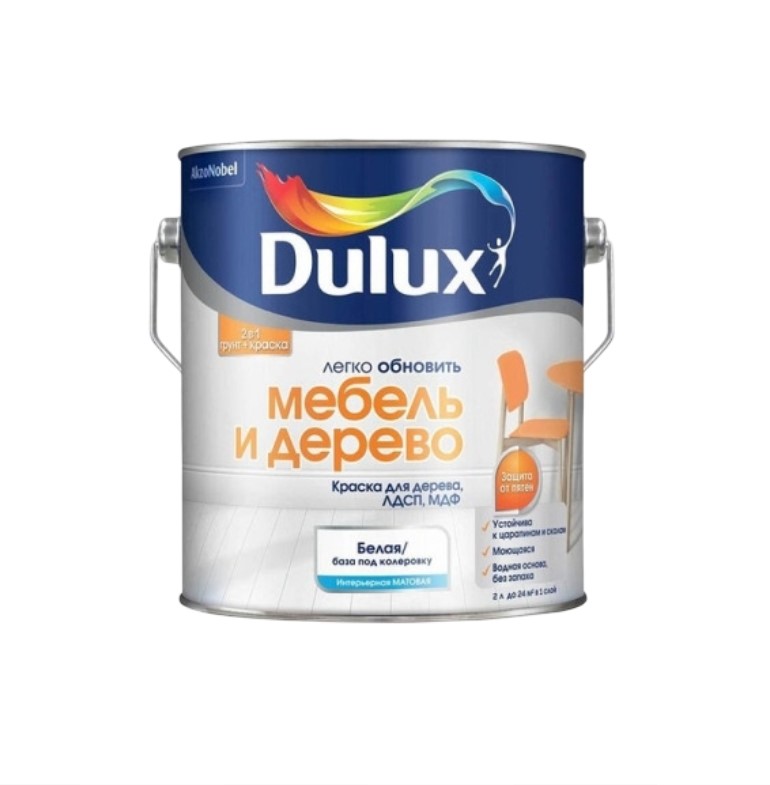 Краска Luxium Мебель и Дерево база BW 2л матовая
